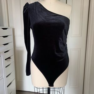 Velvet One shoulder bodysuit